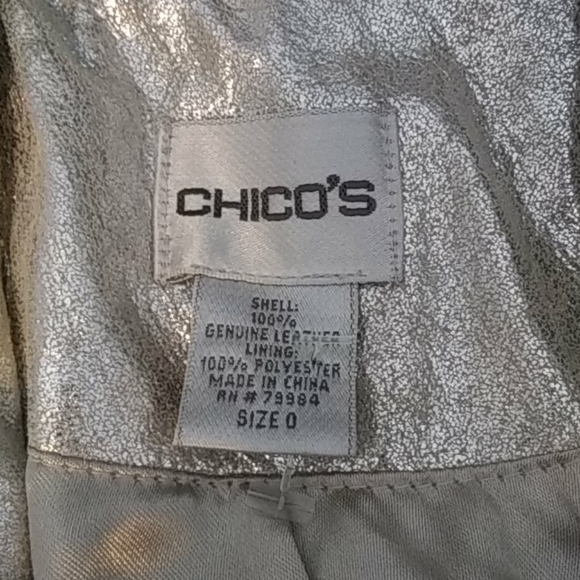 Chicos gold leather trench, EUC - Picture 4 of 14